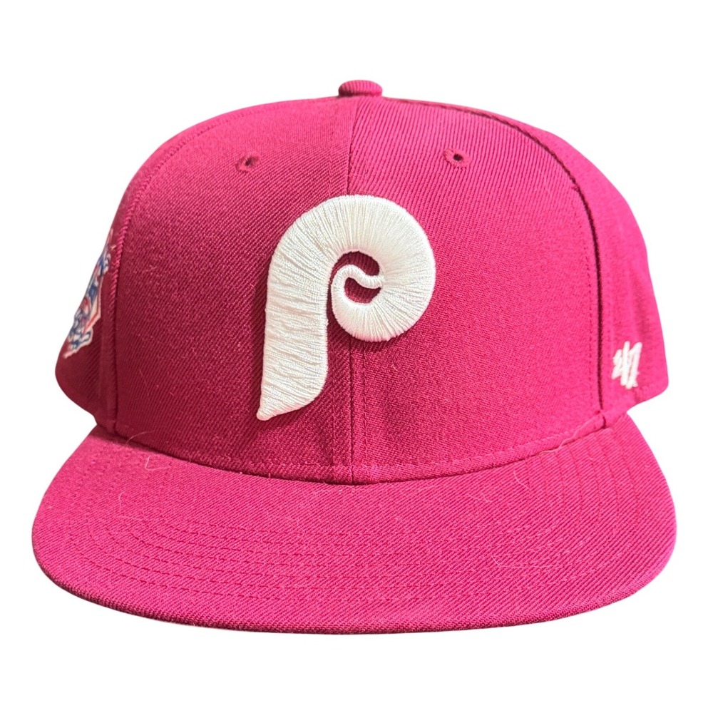 '47 Brand Philadelphia Phillies Hat Mens OSFA Maroon Wool Snapback Cooperstown P